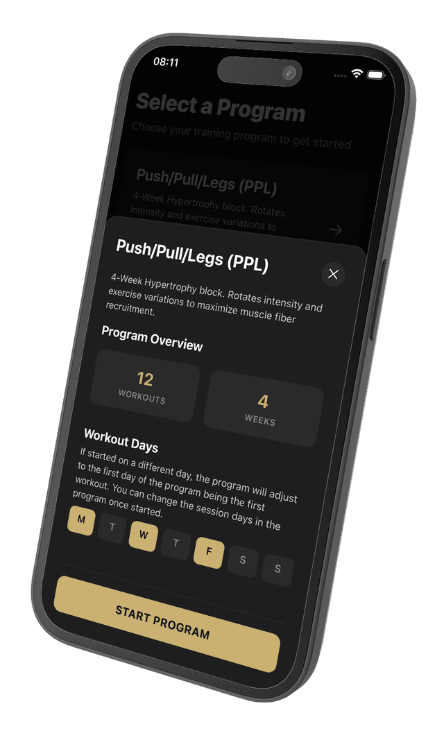Program selection screen