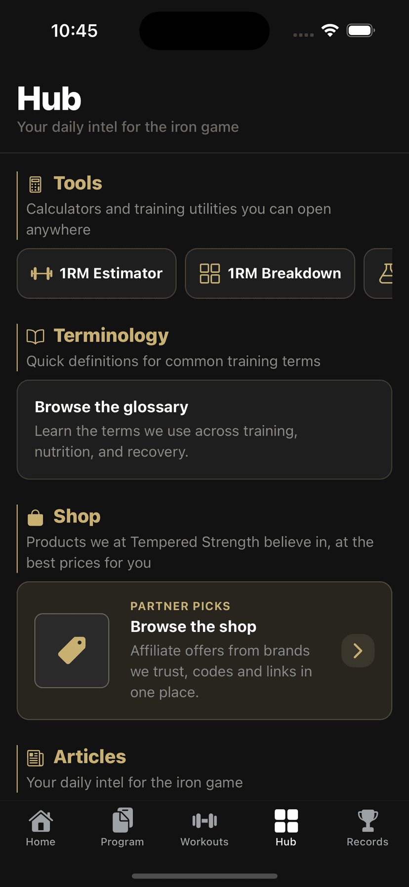 Tempered Strength Hub articles and learning resources